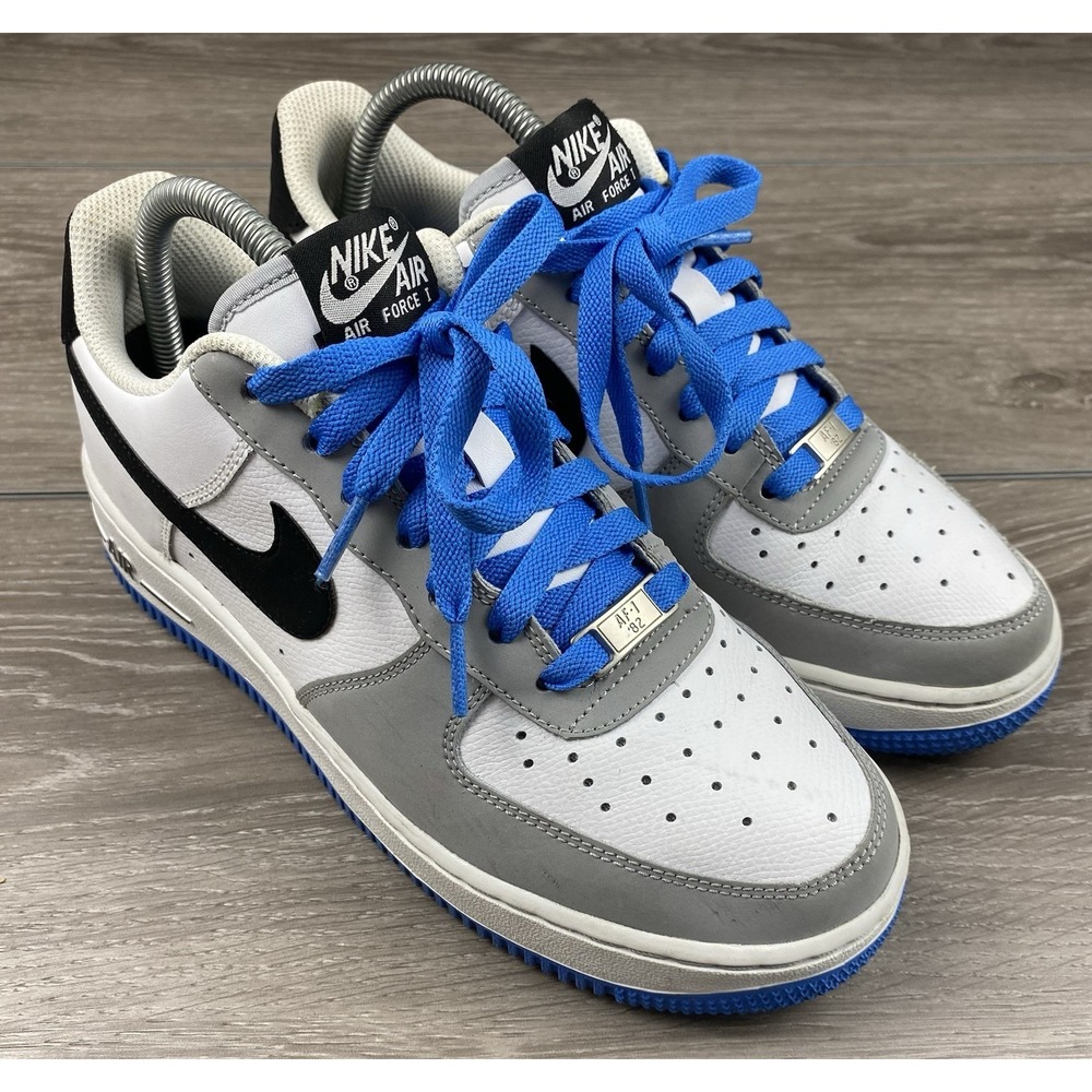 Nike Air Force 1 Low‎ White Grey Blue Womens Size 8 / 6.5Y Sneakers 314192-109